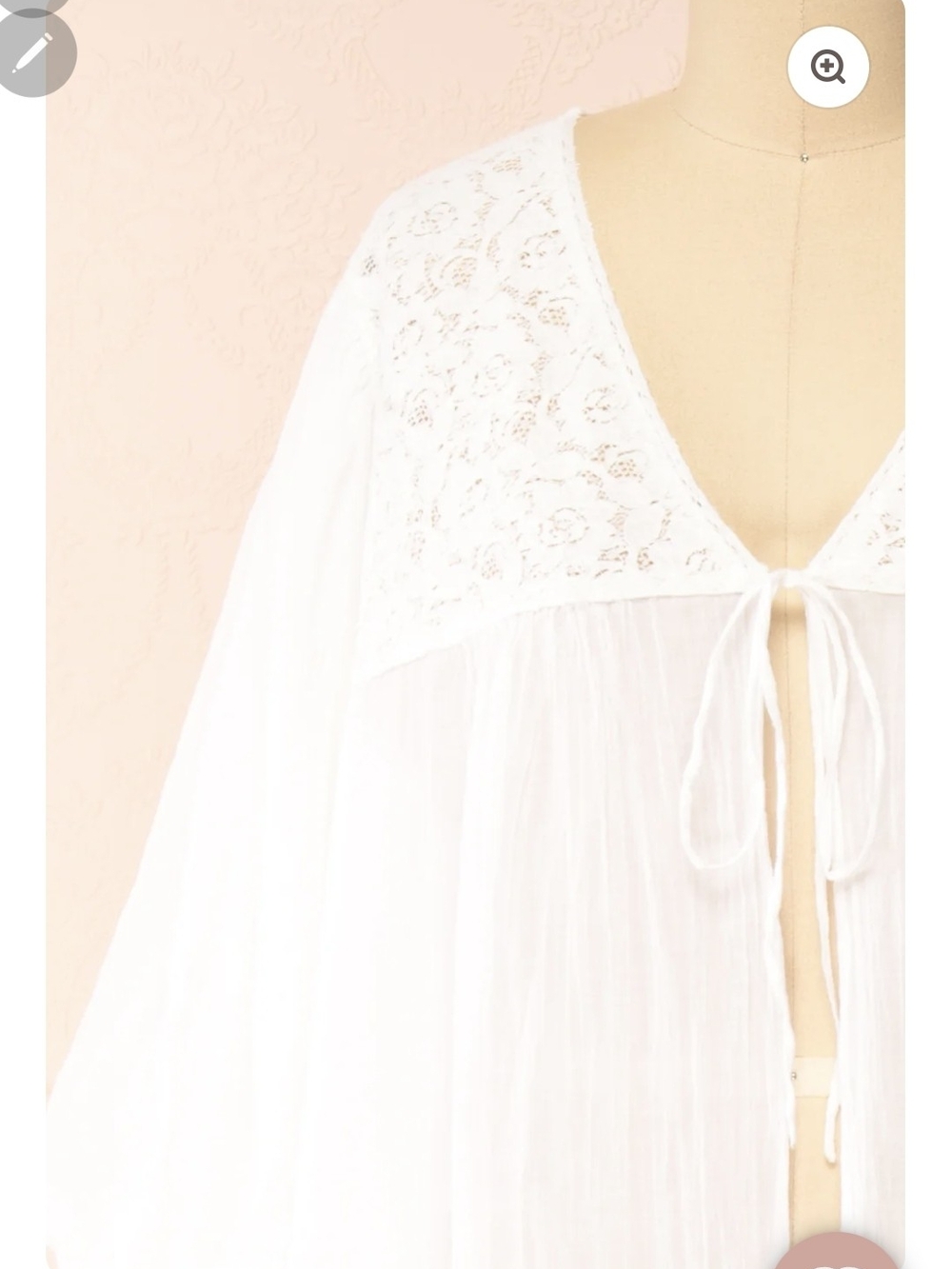 April Cornell Cindy Duster Robe Dressing Gown White - Picture 2 of 4